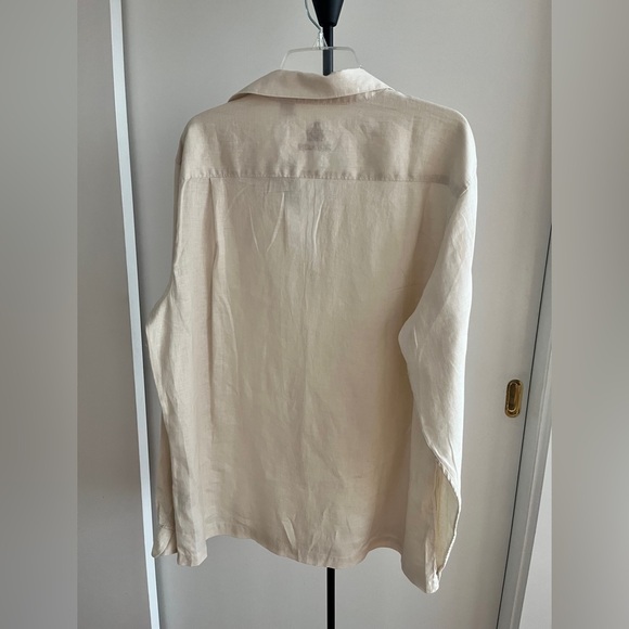 NWT Reunion premium 100% linen tunic Skipper collared casual shirt ivory XXL - Picture 5 of 15